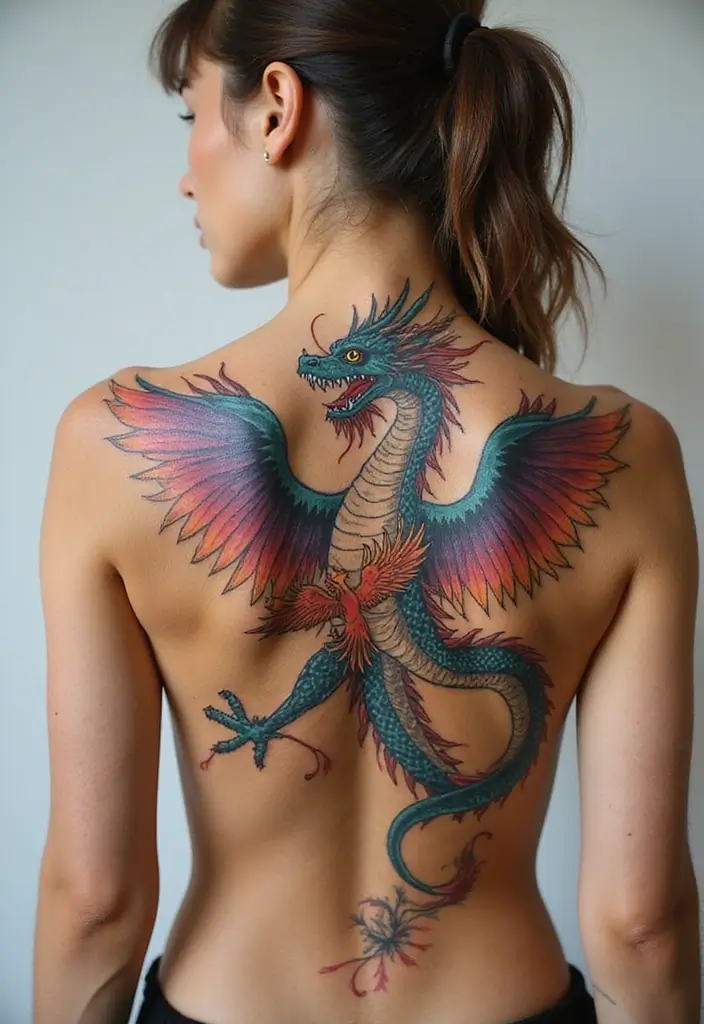 30 Shoulder and Back Tattoos for Women That Look Stunning - 3. Mythical Creatures
