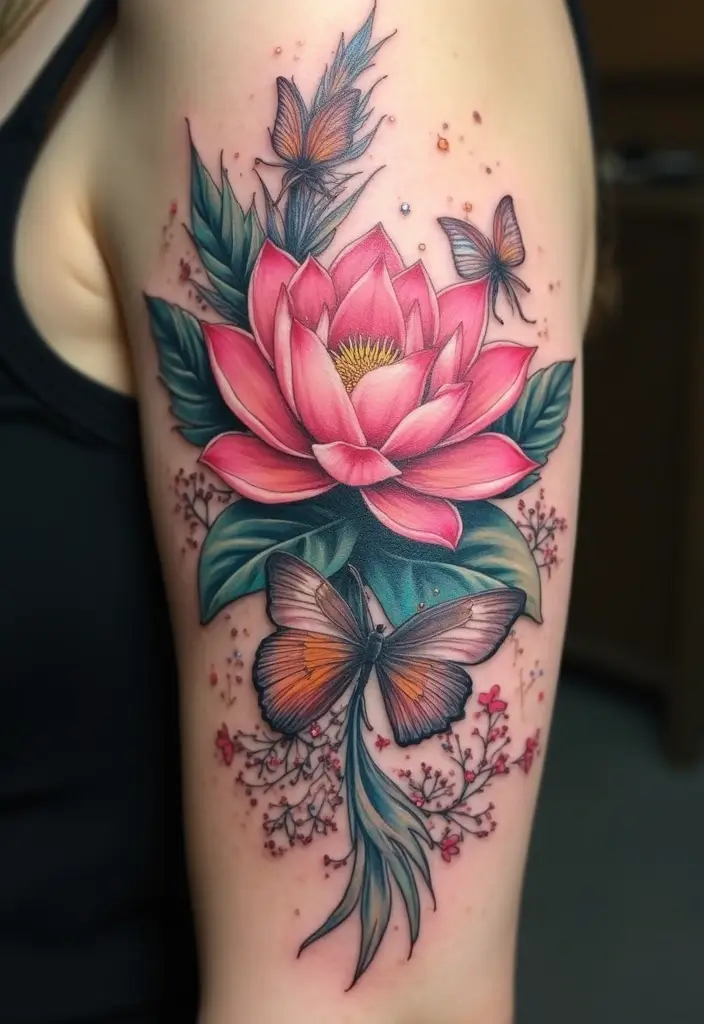 30 Strength Lotus Flower Tattoo Meaning and Designs - 3. Feminine Empowerment: Celebrating Womanhood