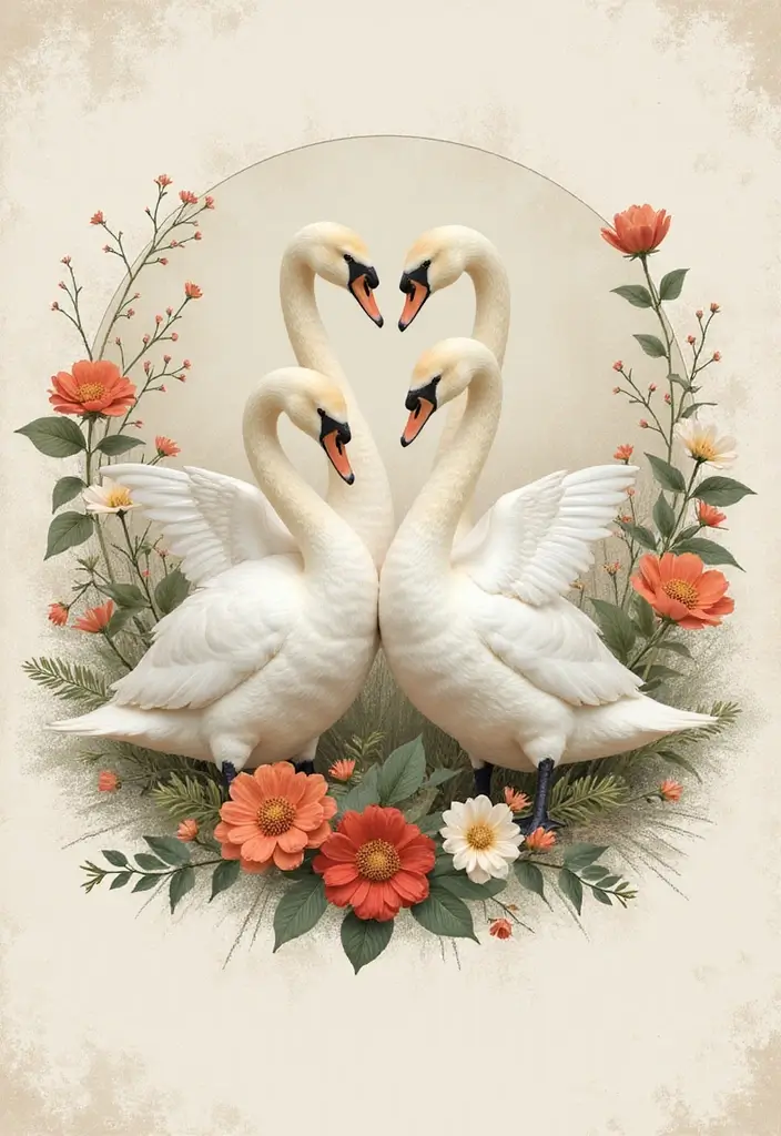 30 Graceful Swan Tattoo Ideas for a Timeless Look - 3. Swans in Love
