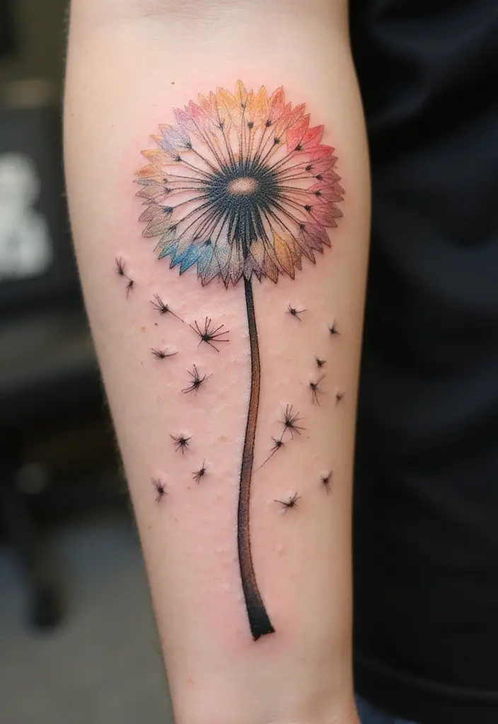 30 Symbolism of a Dandelion Tattoo with Stunning Designs - 3. Transformation and Change