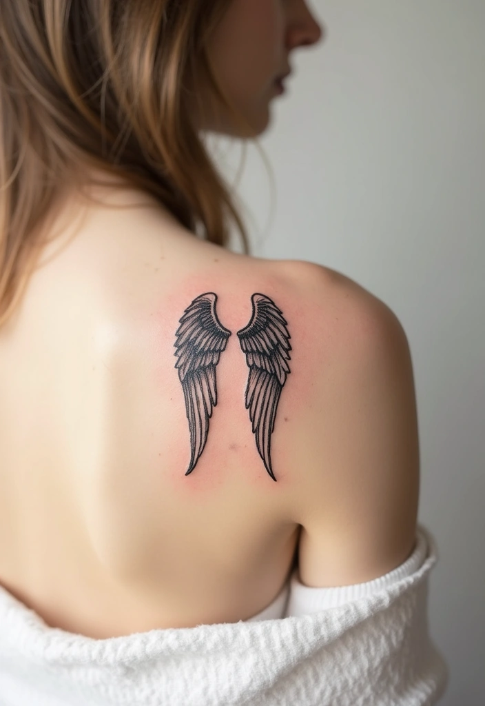30 Shoulder Wing Tattoo Ideas with Angelic Inspiration - 3. Minimalist Wing Tattoos