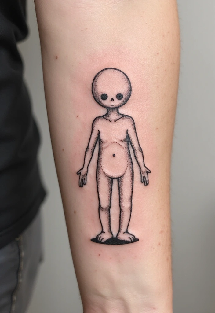 30 Voodoo Doll Tattoos with Dark and Mysterious Designs - 3. Minimalist Voodoo Dolls