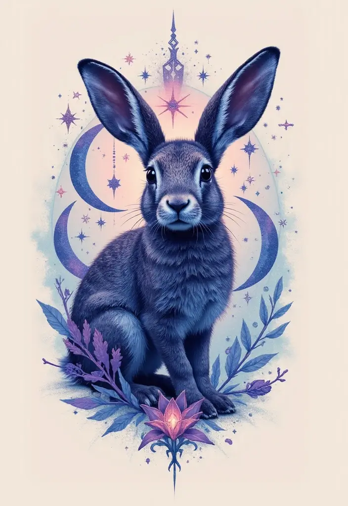30 American Traditional Rabbit Tattoo Inspirations - 4. The Mythical Hare