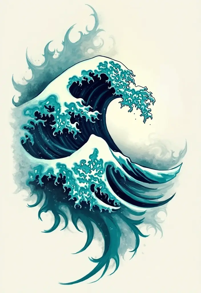30 Beach Tattoos for Guys with Laid-Back and Cool Vibes - 4. Wave Rider