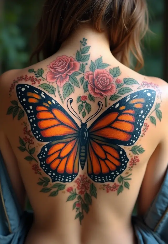 30 Butterfly Tattoo Placement Ideas That Enhance Beauty - 4. Back: A Canvas of Art