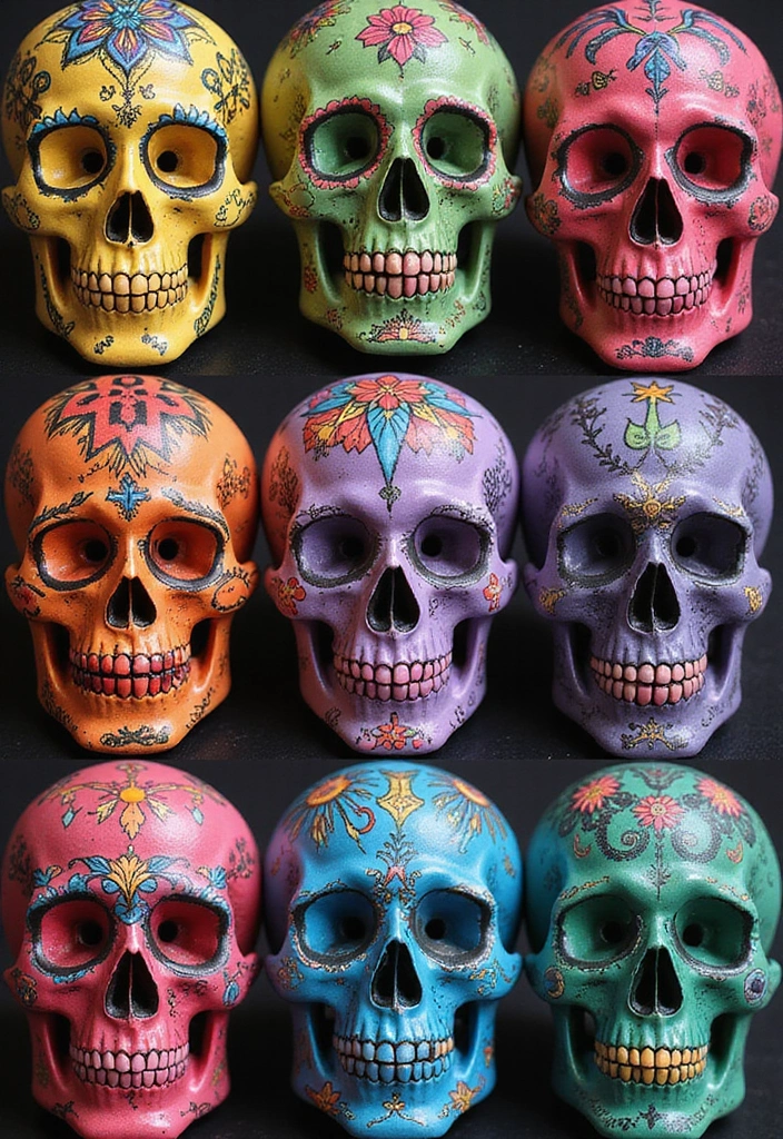 30 Candy Skull Tattoo Meaning and Creative Designs - 4. The Role of Color in Candy Skull Tattoos
