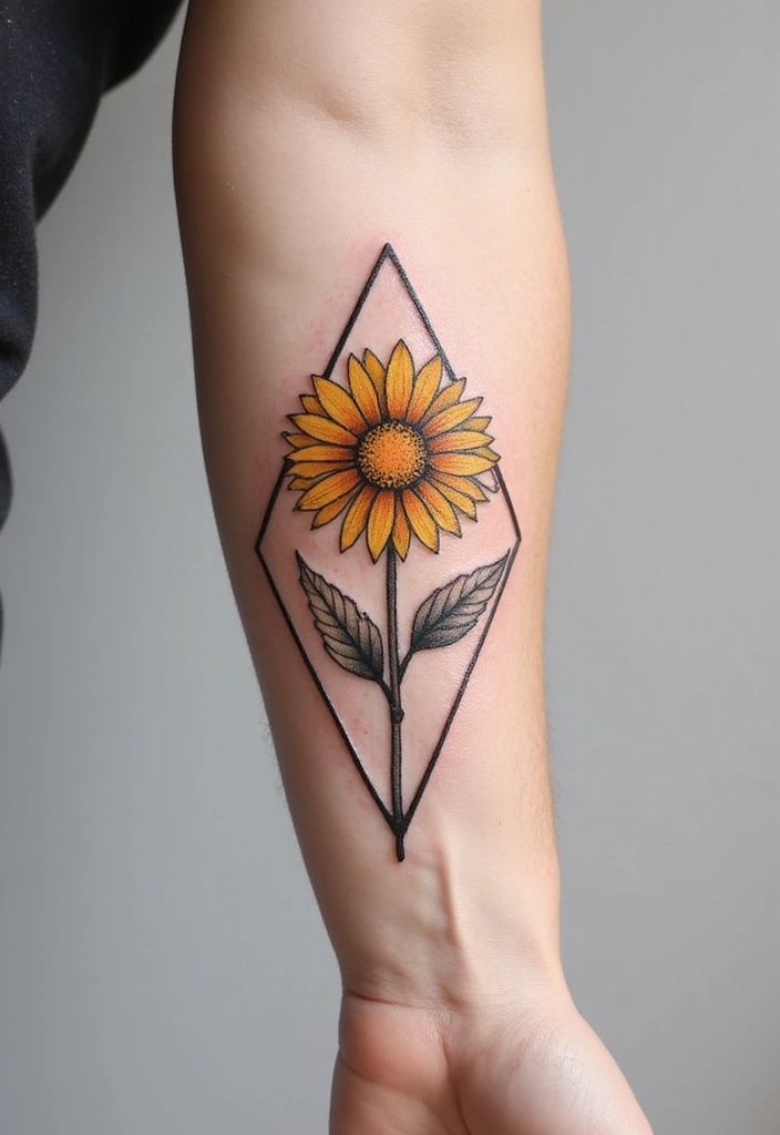 30 Daisy Tattoo Ideas for a Fresh and Delicate Design - 4. Geometric Daisy