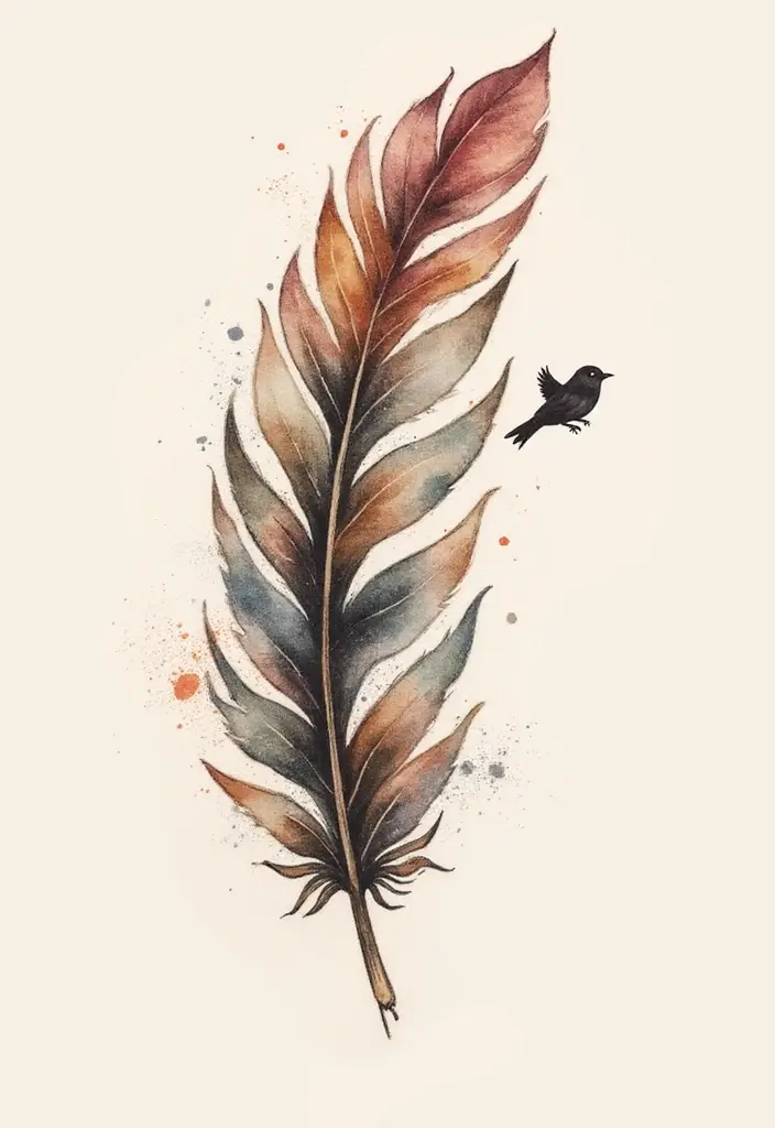 30 Dreamer Tattoo Meaning and Inspirational Designs - 4. Feather Tattoos - A Symbol of Freedom