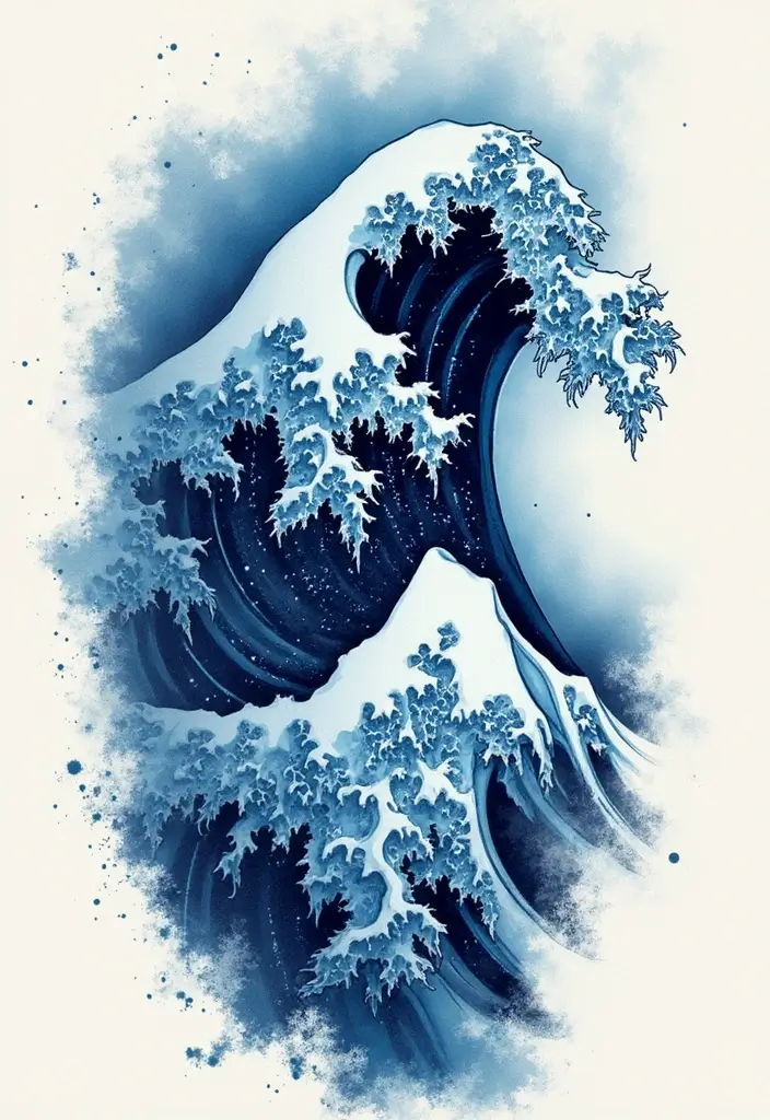 30 Japanese Sleeve Tattoo Designs for Bold Ink Lovers - 4. Wave Patterns