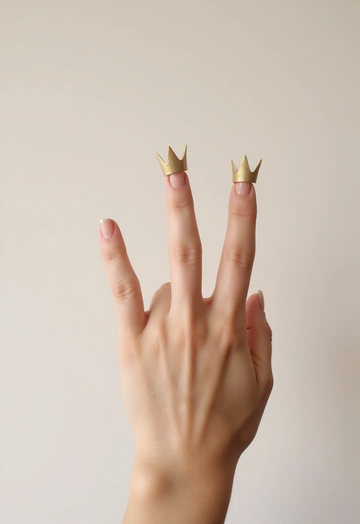 30 King and Queen Tattoos Finger Designs for Couples - 4. Minimalist Geometric Crowns