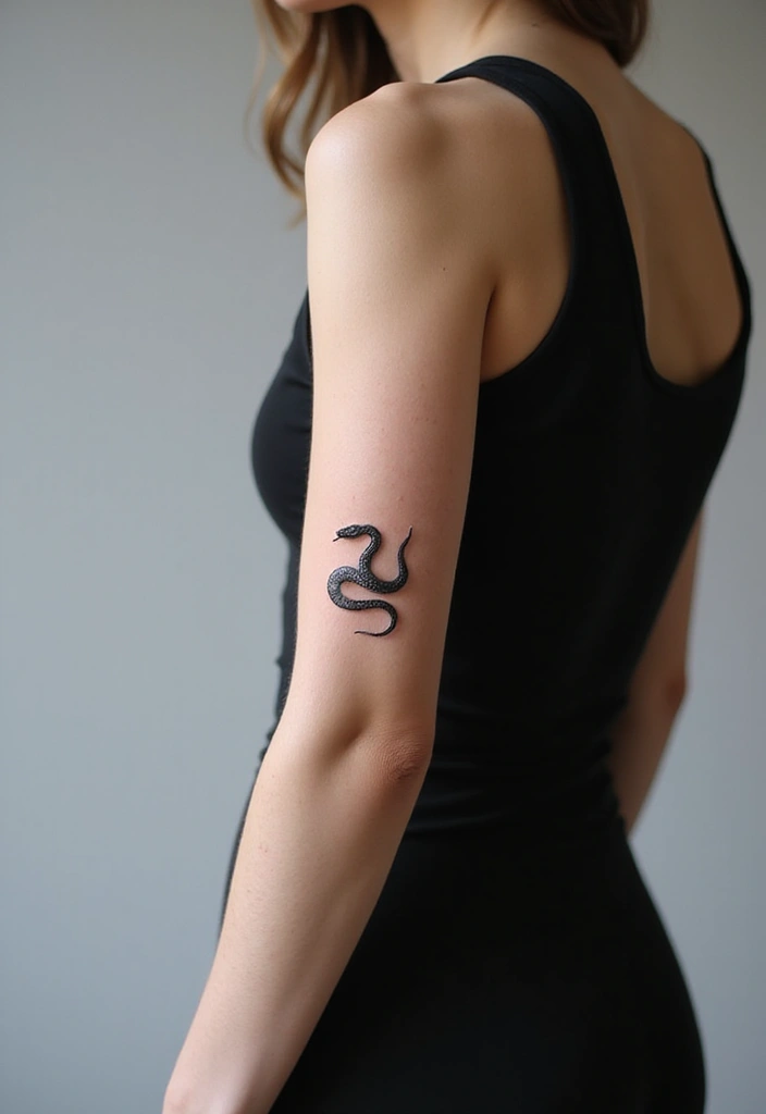 30 Minimalist Small Snake Tattoo Inspirations for Nature Lovers - 4. The Illusion of Movement