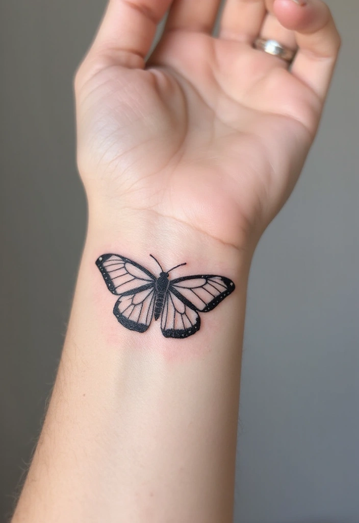 30 Moth Tattoo Designs with Symbolism and Beauty - 4. Minimalist Moth Ink