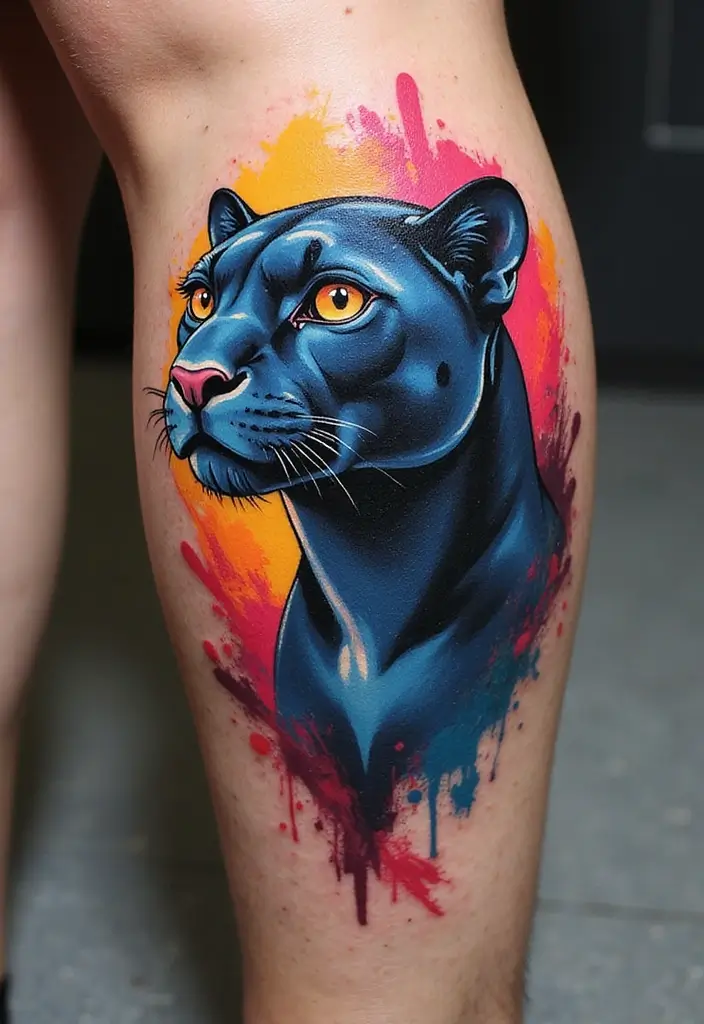 30 Panther Tattoo Designs That Represent Power and Mystery - 4. Abstract Panther