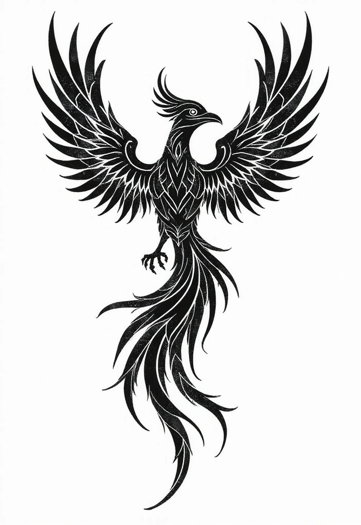 30 Phoenix Reborn Tattoo Designs with Deep Meanings - 4. Tribal Phoenix Symbol