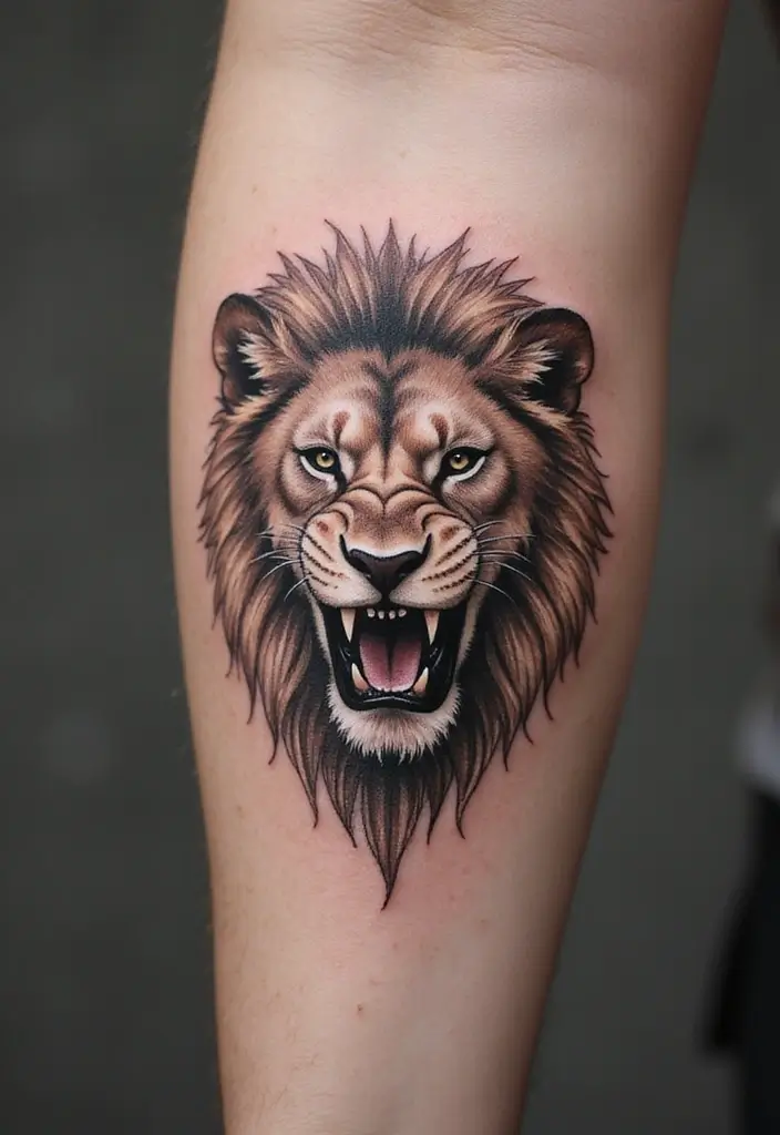 30 Roar Lion Tattoo Inspirations That Show Strength - 4. Minimalistic Roar: Less is More