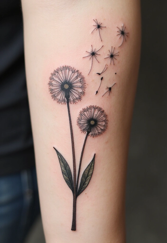 30 Symbolism of a Dandelion Tattoo with Stunning Designs - 4. Freedom and Liberation