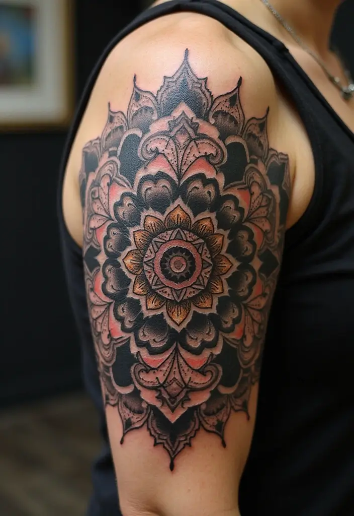 30 Upper Arm Tattoo Ideas for Bold Placement Choices - 4. Mandalas