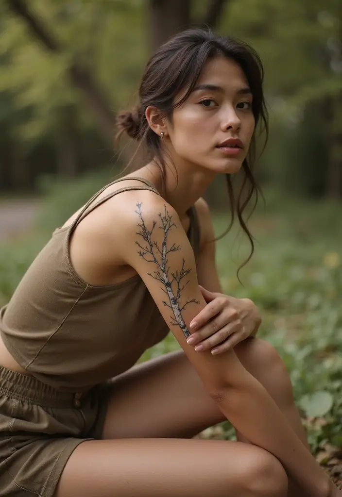 30 Tree Leg Tattoo Designs for Nature-Inspired Ink - 4. Birch Tree Elegance