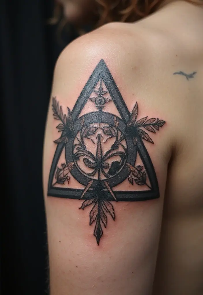 30 Triangle Tattoos for Guys That Carry Symbolic Meaning - 4. The Triad of Life