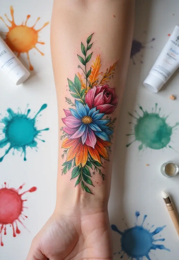 30 Valknut Tattoo Designs with Deep Norse Symbolism - 4. Watercolor Valknut