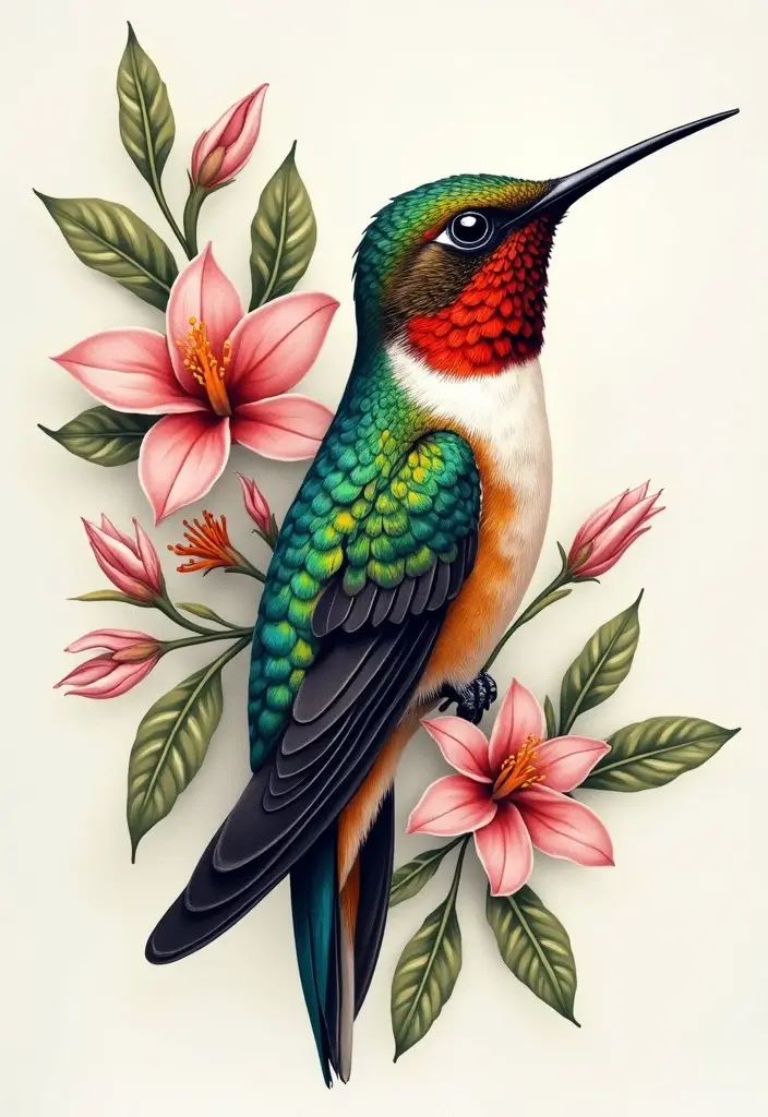 30 3D Hummingbird Tattoos That Feel Lifelike - 5. Nature’s Jewel