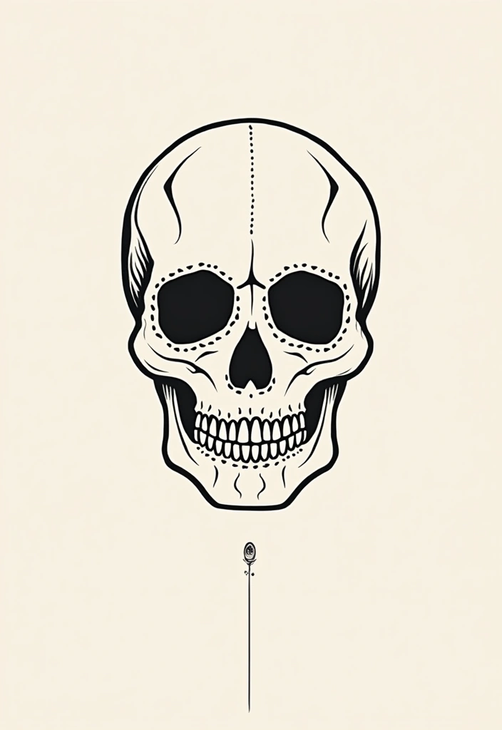 30 Calavera Tattoo Inspirations for Day of the Dead - 5. Minimalist Calavera