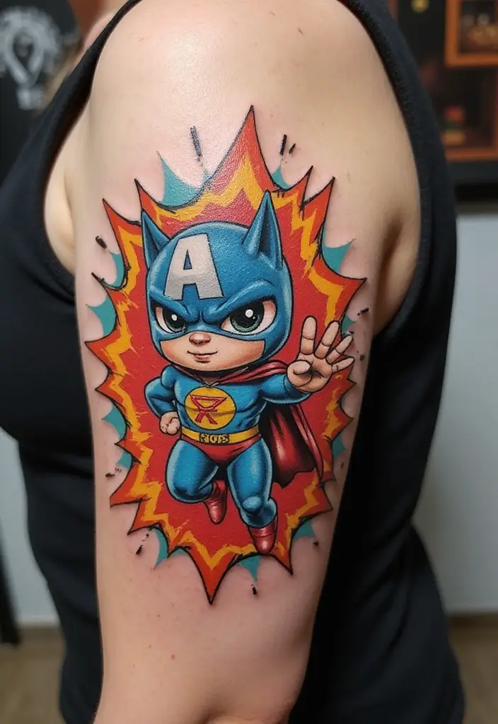 30 Cartoon Tattoo Ideas That Are Fun and Creative - 5. Superhero Inspiration
