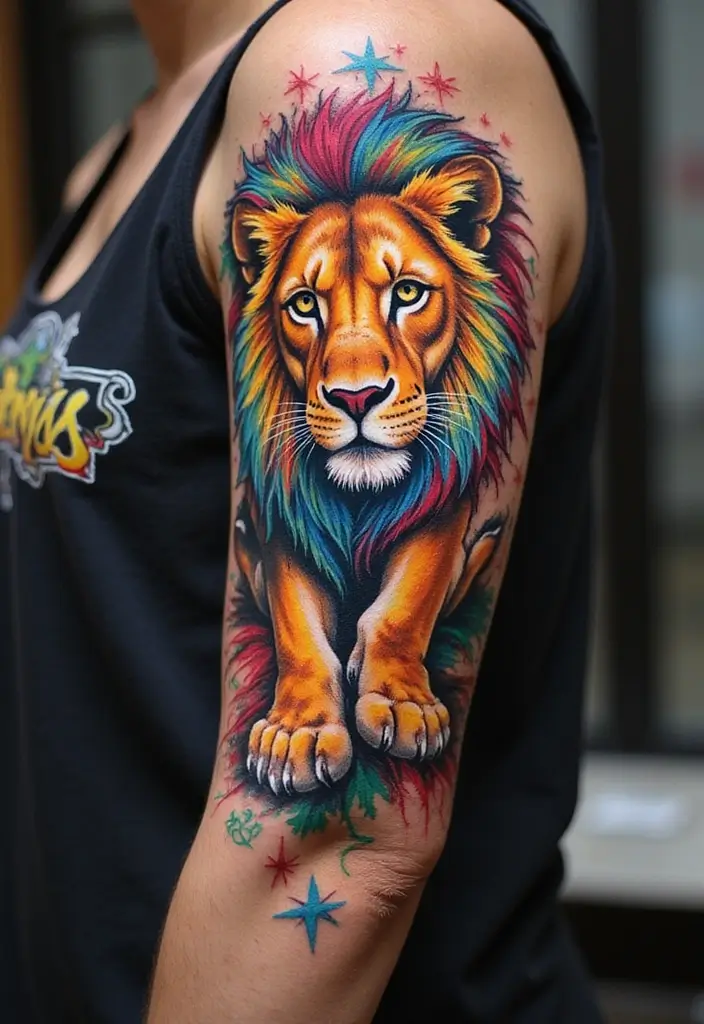 30 Colorful Arm Tattoos That Pop with Style - 5. Animal Kingdom