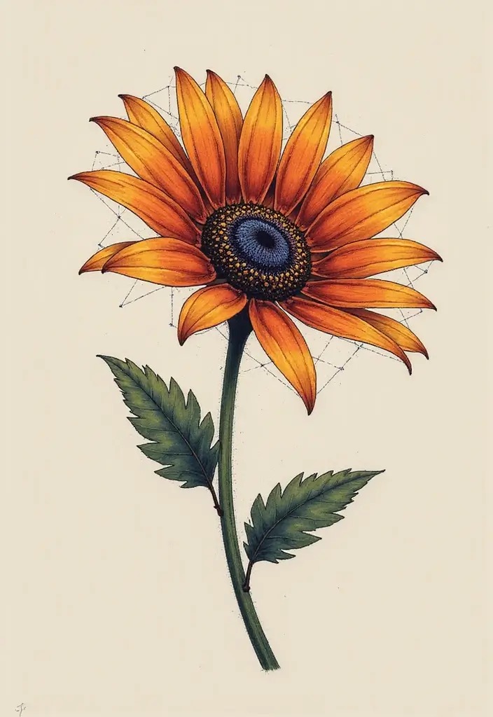 30 Daisy April Birth Flower Tattoo Designs You’ll Love - 5. Geometric Daisy Design