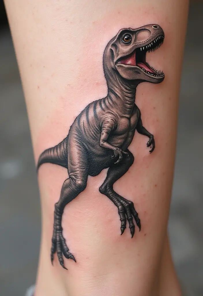 30 Dino Tattoo Meaning and Creative Design Ideas - 5. Velociraptor: Quick and Clever