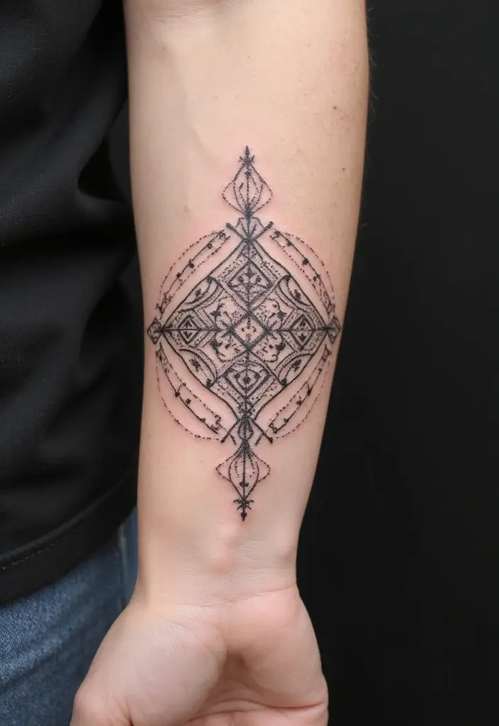 30 Inner Forearm Tattoo Ideas for a Personal Statement - 5. Geometric Patterns