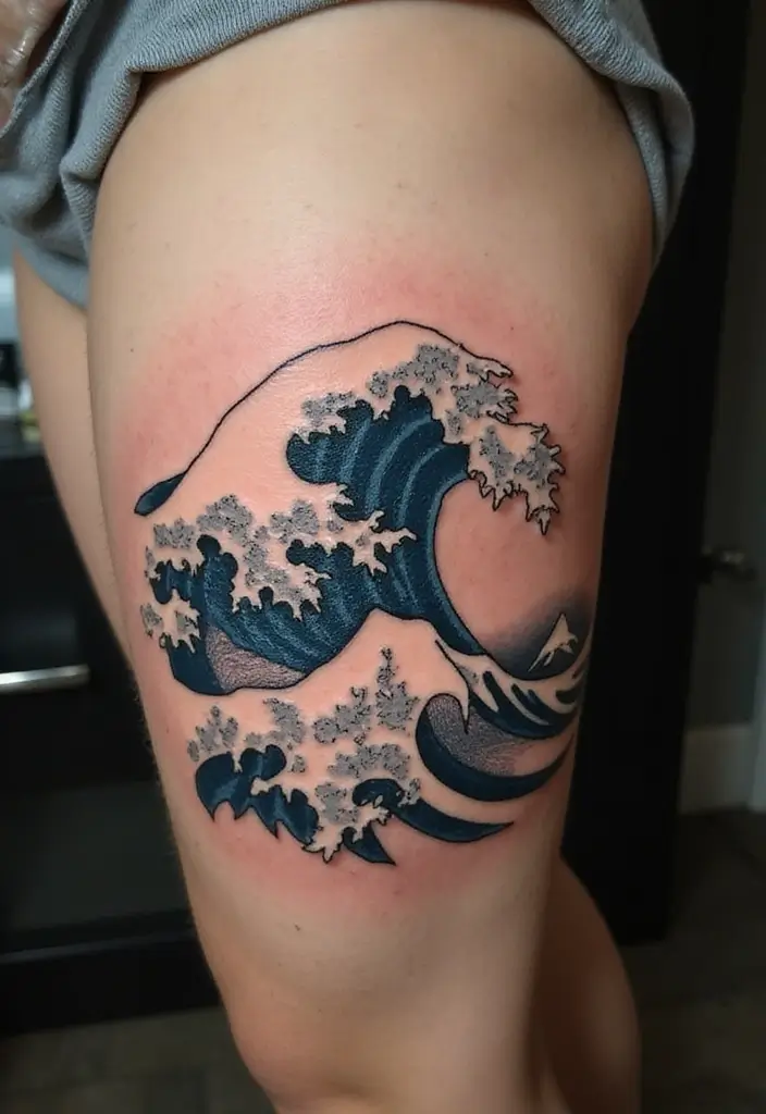 30 Irezumi Tattoo Designs Showcasing Traditional Japanese Art - 5. Waves: The Power of Nature