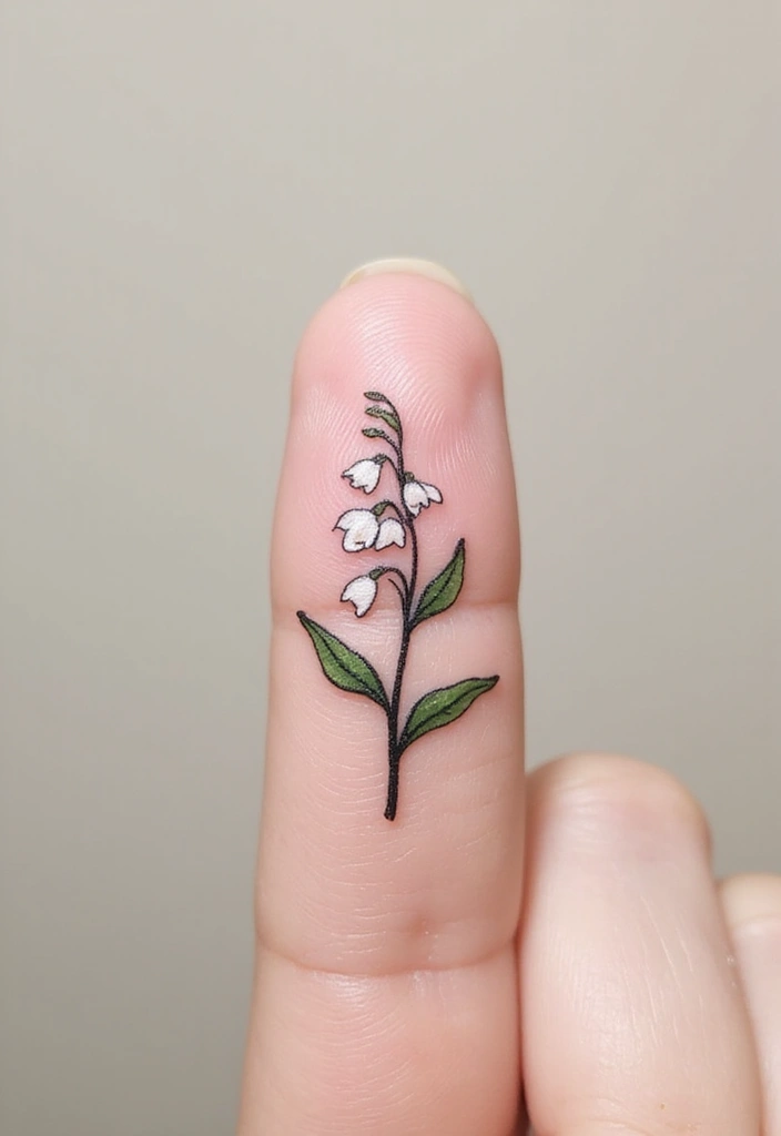 30 Lily of the Valley Tattoo Meaning and Design Ideas - 5. Minimalist Designs