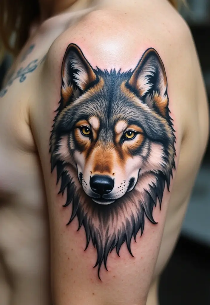 30 Masculine Tribal Tattoos Full of Power and Legacy - 5. The Wolf Spirit