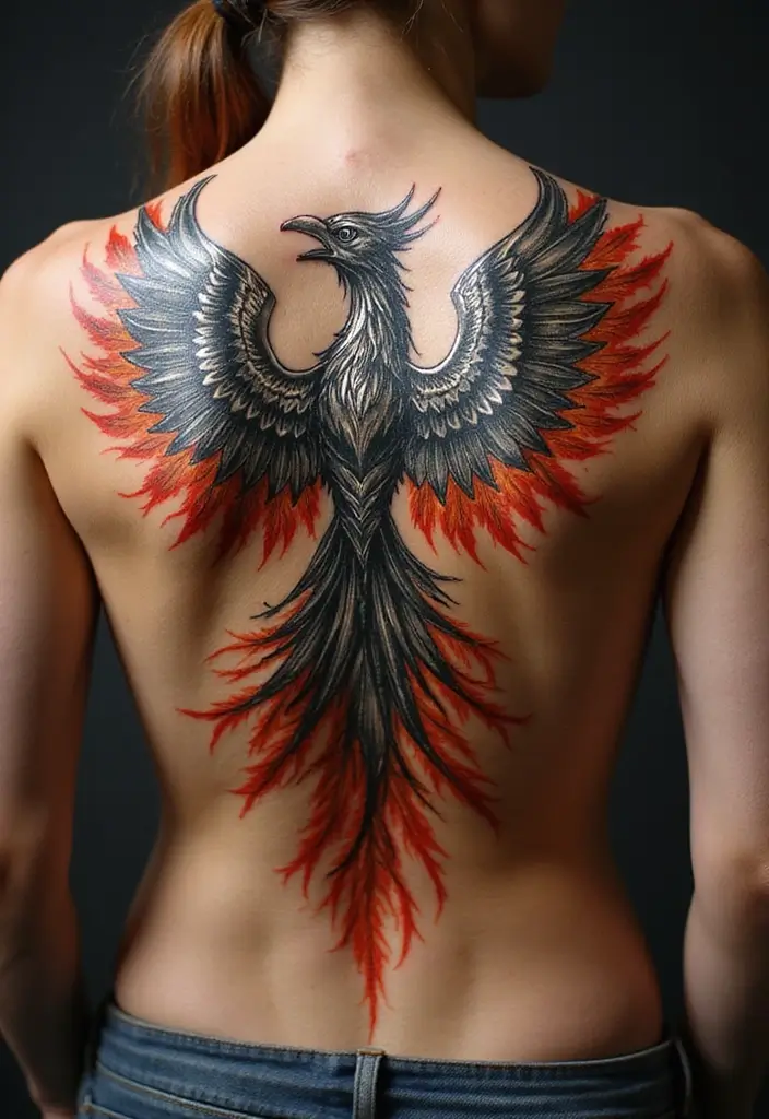 30 Futuristic Mech Tattoo Inspirations for Sci-Fi Fans - 5. Sci-Fi Mechanical Phoenix