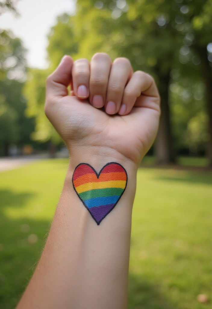 30 Rainbow Tattoo Ideas Full of Color and Meaning - 5. Rainbow Heart Tattoo