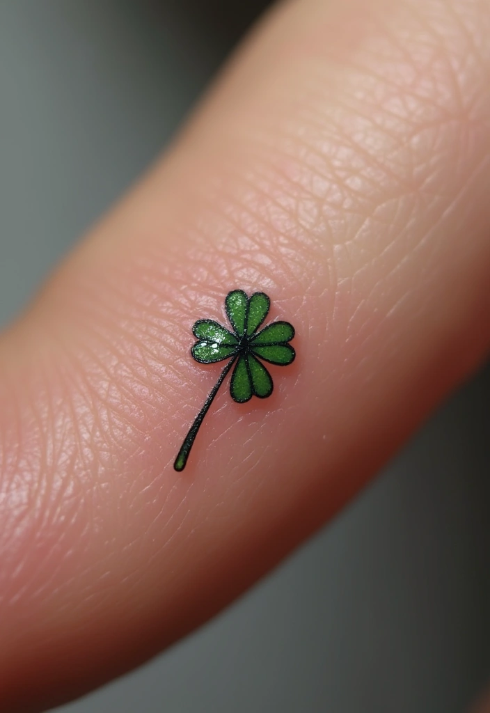 30 Realistic Four Leaf Clover Tattoo Inspirations for Luck - 5. Tiny Clover Tattoos
