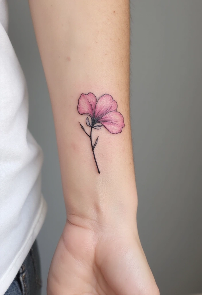 30 September Birth Flower Tattoo Ideas with Meaning - 5. Minimalist Morning Glory