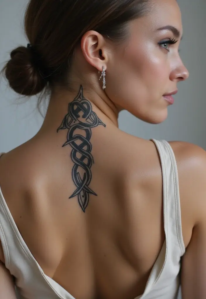 30 Spiritual Neck Tattoos with Deep Symbolism - 5. Celtic Knots