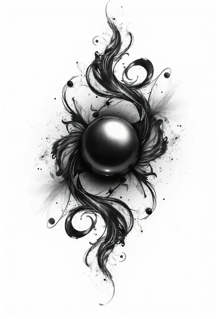 30 Tattoo Black Pearl Ideas to Inspire Your Next Ink - 5. Abstract Pearl Design