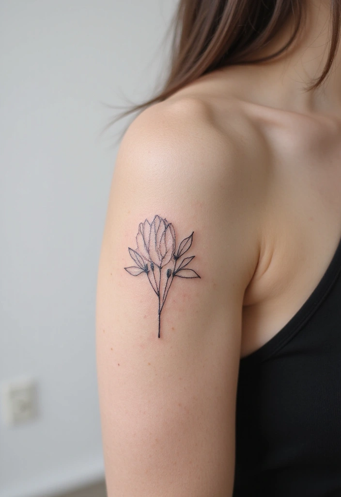 30 Upper Arm Tattoo Ideas for Bold Placement Choices - 5. Minimalist Line Art