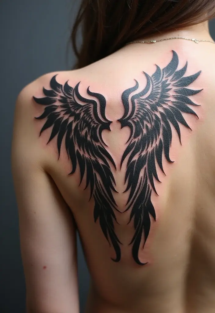 30 Shoulder Wing Tattoo Ideas with Angelic Inspiration - 5. Tribal Wing Designs