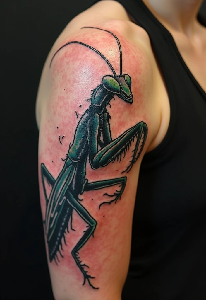 30 Traditional Praying Mantis Tattoo Ideas You’ll Love - 5. Tribal Mantis
