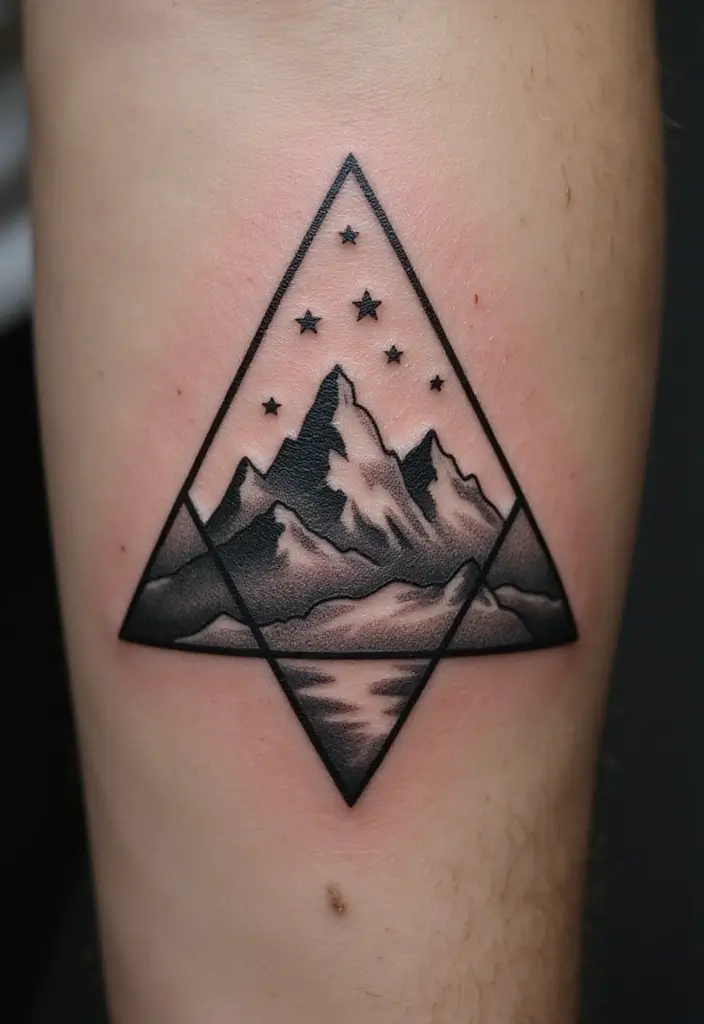 30 Triangle Tattoos for Guys That Carry Symbolic Meaning - 5. The Adventure Triangle