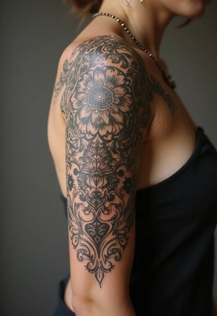 30 Tribal Half Sleeve Tattoos for Bold and Timeless Designs - 5. Vintage Beauty and Historical References