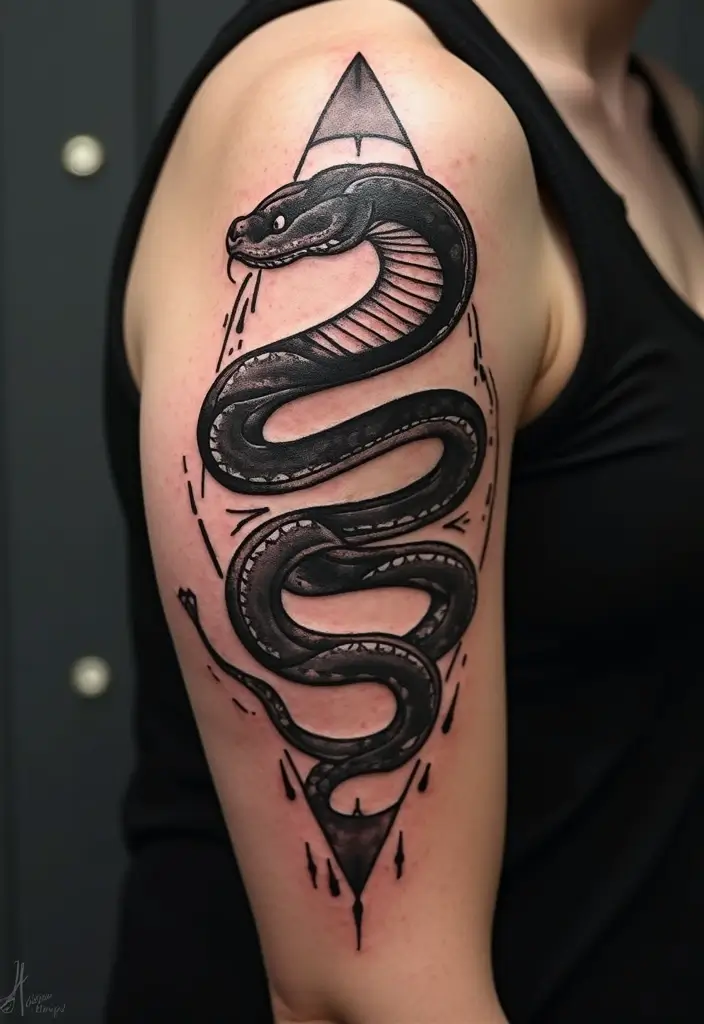 30 Viking Snake Tattoo Designs with Norse Symbolism - 5. Tribal Snake Design