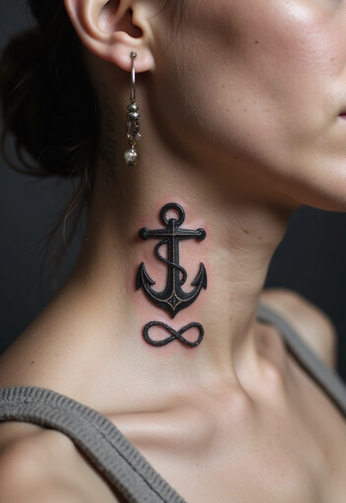 30 Women's Throat Tattoos That Are Edgy and Elegant - 5. Symbolic Designs