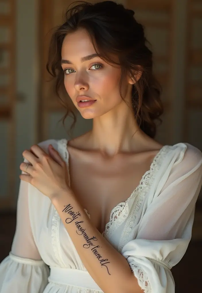 30 Arm Tattoos for Women with Stylish and Bold Looks - 6. Quote Tattoos