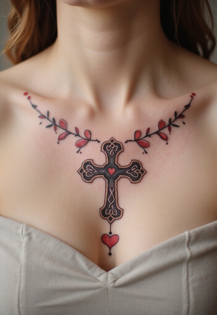 30 Celtic Cross Tattoos with Deep Spiritual Significance - 6. Celtic Cross with a Heart