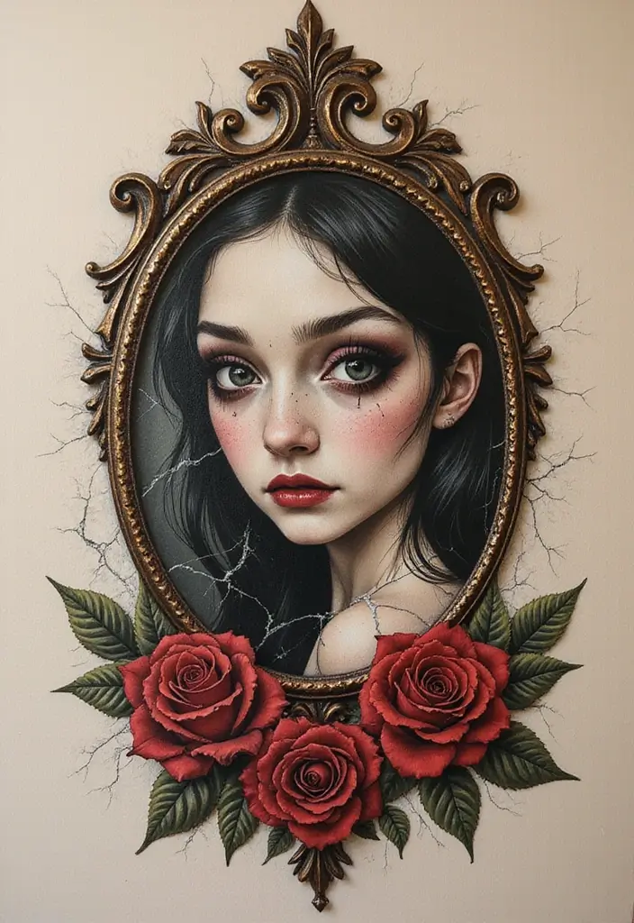 30 Dark Gothic Tattoos with Mysterious and Edgy Aesthetics - 6. The Gothic Mirror